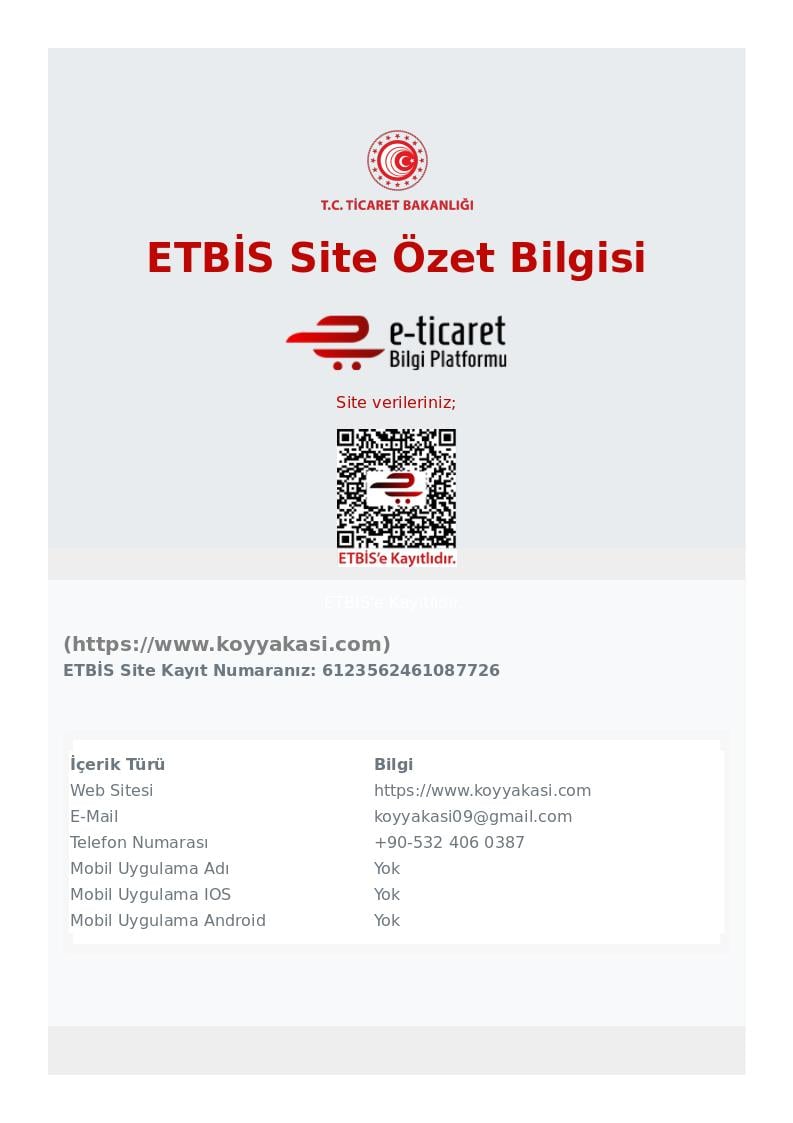 ETBIS kayıt belgesi